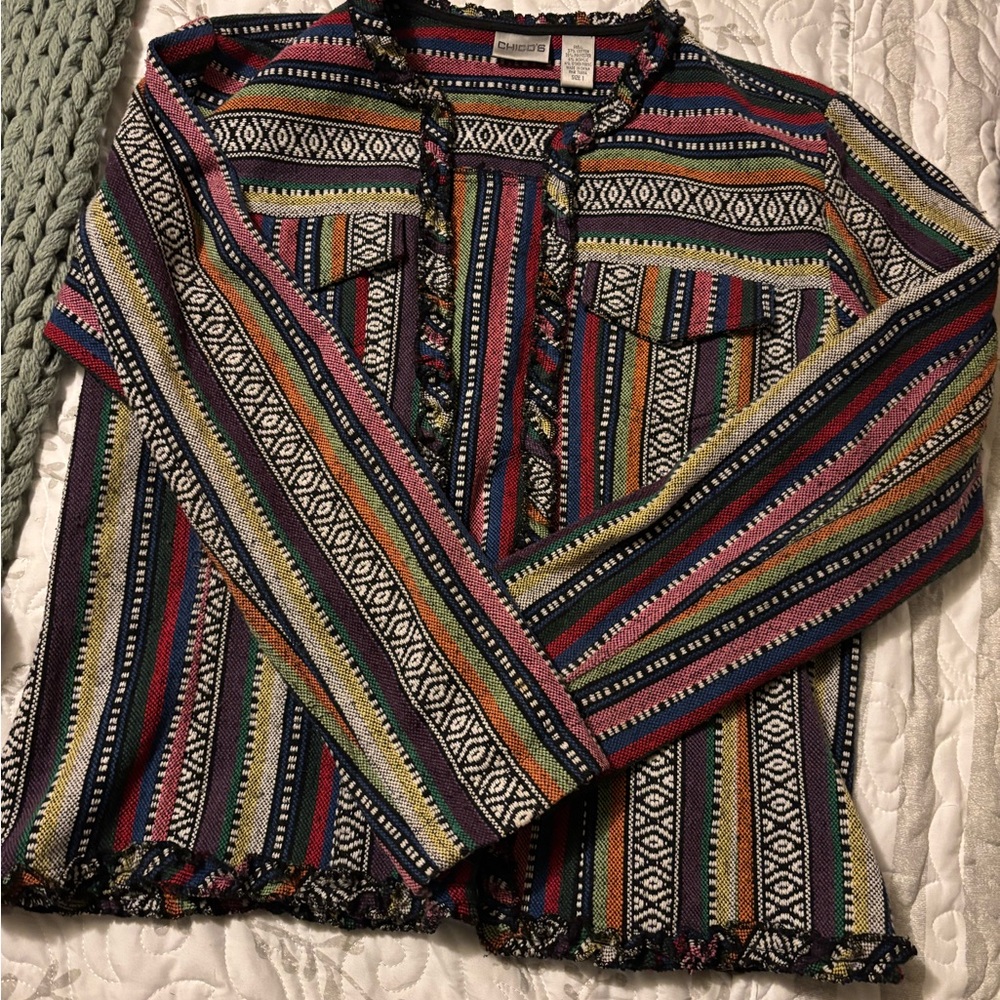 Chico's Multicolor Striped Blazer